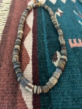 Vintage African Trade Bead Necklace with Venetian Chevron Focal Bead, Millefiori & Hand-Painted Glass Beads — listing 6