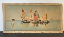 Marine Watercolor Sketch of a Sailing Vessel, Signed 'Homer' — listing 5