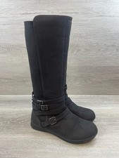 b.o.c. Born Concept Girls' Tall Riding Boots, Black Faux Leather, Size 9M (Youth)