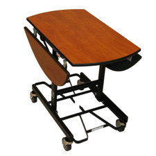 Vintage SICO Folding Utility Table with Woodgrain Laminate Top, 16" x 32"