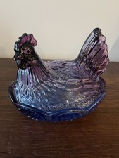 Miniature Amber Glass Nesting Hen on Nest Covered Dish, 3.5 inch — listing 2