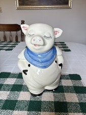 Shawnee Pottery Smiley Pig Creamer Pitcher with Floral Decoration