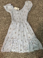 Hollister Women's Green Floral Smocked Cap-Sleeve Peplum Top — listing 5