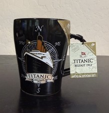 Vintage Cream-Glazed Belfast Souvenir Mug with Black Cityscape Transfer — listing 4
