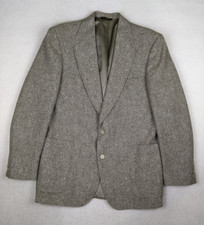 Vintage Strathmore Brown Herringbone Tweed Wool Sport Coat / Blazer