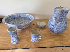Antique Victorian Transferware Wash Basin Bowl with Floral Decoration — listing 5