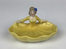 Collection of 5 Figural Porcelain Trinket / Pill Boxes (Rooster & Chicks, Cat in Basket, Floral Flower Basket, Yellow Dome, Rabbit) — listing 4
