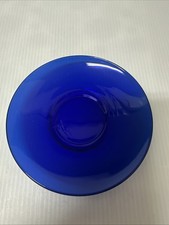 Vintage Pair of Blue Glass Ashtrays in Wire and Metal Cradle Holders