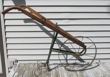 Antique Cast Iron & Steel Walk-Behind Cultivator / Hand Plow Frame, listing 4