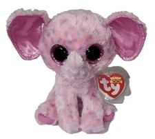 TY Beanie Boos Pink Elephant Plush with Glitter Eyes and Heart-Print Ears — listing 6