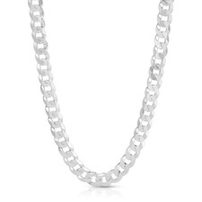 Sterling Silver 925 Curb Link Chain Necklace Men's Heavy — listing 2