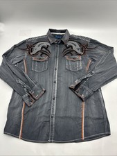 Roar "Strength Refined" Men's Embroidered Plaid Western Shirt, Size XXL — listing 2