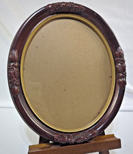 Pair of Antique Oval Framed Artworks (viewed from reverse), Wood-Backed with Wire Hangers — listing 3
