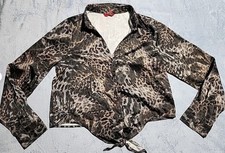 Guess Jeans Snow Leopard Print Long Sleeve Button-Front Cardigan Sweater, Size Medium — listing 6