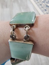 Vintage Two-Tone Textured Panel Link Statement Necklace — listing 4