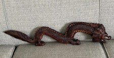 Antique Anglo-Indian Hand-Carved Dragon Motif Wooden Box with Lock and Key — listing 6