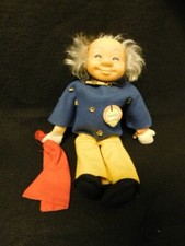Vintage Sandy Sandman Plush Doll with Blue Star Pajamas and Nightcap