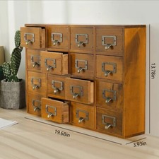 Vintage Library Card Catalog Cabinet, 60-Drawer, Oak with Aluminum Label Holders and Follower Rods — listing 3