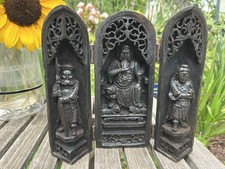 Chinese Hand-Carved Wooden Warrior Mask with Glass Eyes — listing 5