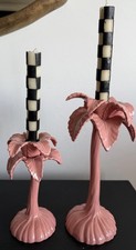 Fitz & Floyd Flamingo Ceramic Candlesticks Pair with Covered Compote