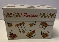 Vintage Ohio Art Tin Litho Recipe Box Mid-Century Kitchen Motif — listing 5