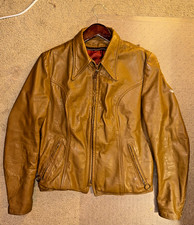 Brooks Leather Motorcycle Jacket with Snap-Down Collar — listing 6