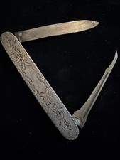 Antique Silver Plate Handled Table Knife Engraved "Knife" — listing 4