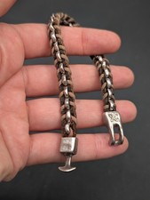 Uno de 50 Leather & Silver-Plated Cuff Bracelet with Smoky Gray-Green Faceted Crystal, listing 4