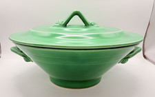 Vintage Homer Laughlin Harlequin Red Covered Casserole Dish — listing 4