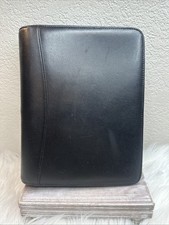 Franklin Covey Black Leather Shoulder Tote Bag with Contrast Stitching — listing 6
