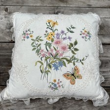 Embroidered Butterfly Throw Pillow with French Script Tapestry Fabric Yes - Pier 1 / Pottery Barn / other bran — listing 4