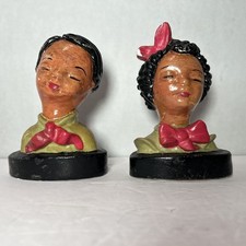 Pair of Vintage Chalkware Figural Table Lamp Bases - Old Fisherman/Peddler Man and Great Horned Owl — listing 4