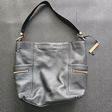 Vince Camuto Pebbled Leather Tote Bag in Blue with Gold Hardware — listing 5