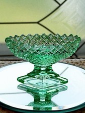 Vintage Uranium Green Depression Glass Salt Shaker with Etched Floral Design — listing 3