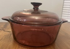 Vintage Pyrex Cranberry Pink Visions Round Casserole Dish — listing 2