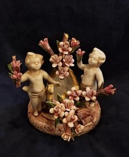 Capodimonte Porcelain Oval Jardinière / Cachepot with Relief Bacchanal Scene — listing 5