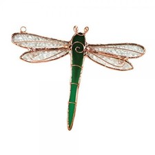 Stained Glass Style Dragonfly Round Ornament, New in Box Acrylic/resin with printed design