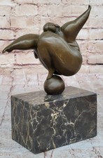 Bronze Nude Female Figure Sculpture on Black Marble Base (Pair / Bookend Style) — listing 6