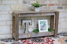 Rustic Reclaimed Wood Block Table Lamp with Linen Drum Shade — listing 6