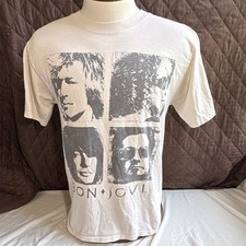 Bon Jovi "The American Tour" Graphic Band T-Shirt, Light Blue — listing 2