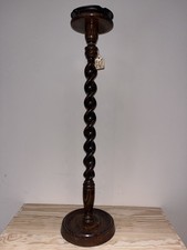 Pair of Antique English Oak Barley Twist Candlesticks — listing 4
