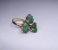 brutalist emerald 14k Brutalist 14k Gold Rough Emerald Ring — listing 6