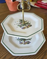 Nikko Christmastime Two-Tier Serving Tray with Original Box