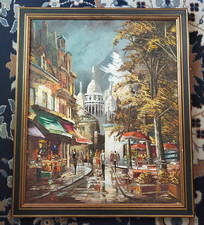 Framed Parisian Street Scene Print with Storefronts (Confiserie, Patisserie, Passage Voltaire) — listing 6