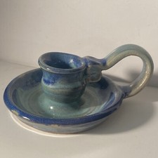 Blue Ridge Southern Potteries Hand-Painted Floral Candlestick Pair — listing 3