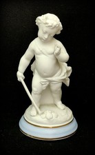 White Bisque Porcelain Cherub Angel Figurine with Wings, Resting Head on Hands — listing 5