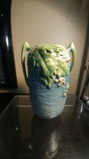 Roseville Pottery Bushberry Russet Brown Two-Handled Floor Vase #157-8 — listing 4
