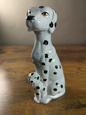Vintage Porcelain Dalmatian Dog Figurine in Crouching Pose Foil/paper sticker present — listing 6