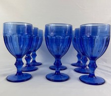 Set of 4 Cobalt Blue Glass Goblets — listing 2