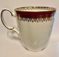 Royal Albert Paragon 'Holyrood' Bone China Coffee Pot with Lid, Burgundy and Gold Greek Key Band